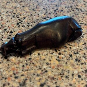 Wood Handcarved Hippopatamus Figurine from Ethiopia. Ebony 3” x 1.25”